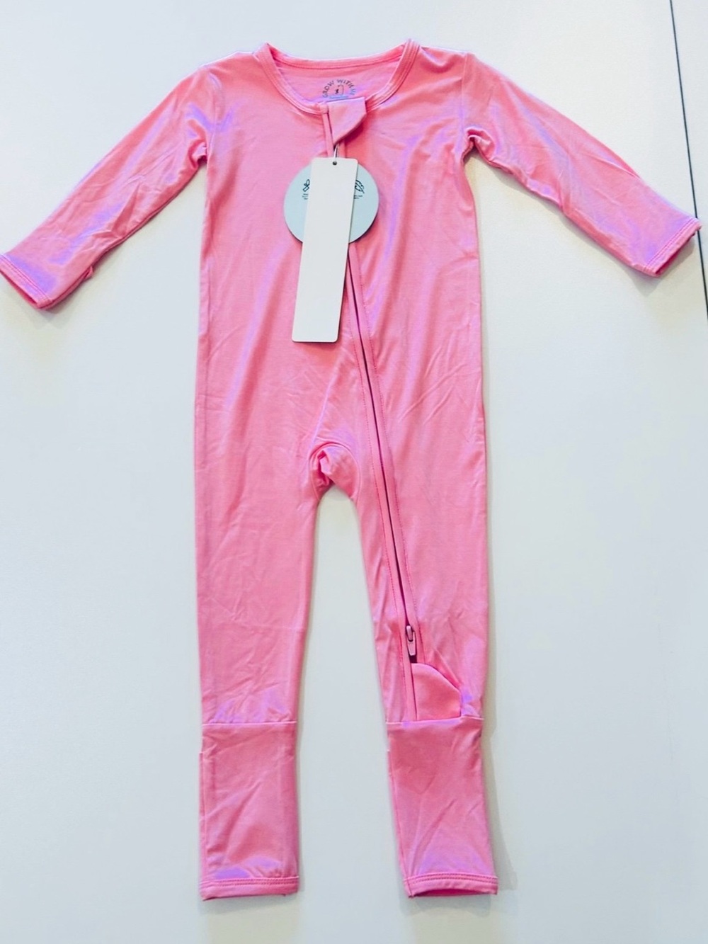 Kids Pink One-Piece Bamboo Convertible Zippy